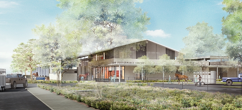 Architectural mockup of the Equine Performance and Rehabilitation Center