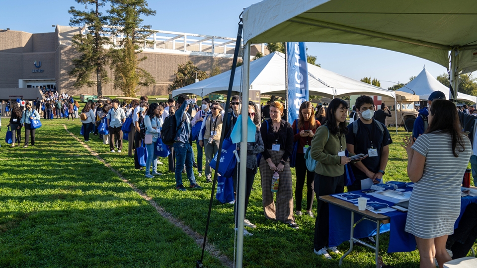 Annual Pre-Health Conference on the grass next to the University Credit Union Center.